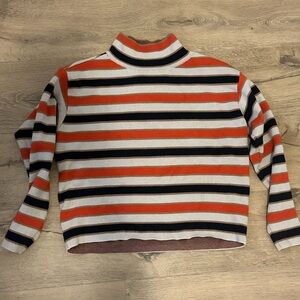 Anthropologie Multicolor Striped mock neck sweater